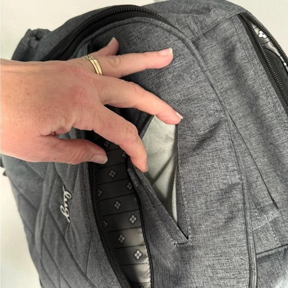 Lug Gray Quilted Carry On Travel Bag with Wheels - Picture 3 of 12